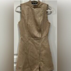 Bundle Zara Tan Mini Dress with Zipper Detail and Express denim jeans